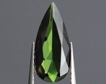 Green Tourmaline Verdelite | 12.4mm Faceted Gemstone | Loose Untreated Stone | 1.43 Carats