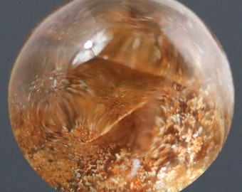 Phantom Quartz Crystal Golden Mineral Inclusions Lodolite Gemstone Semiprecious Stone Crystal healing and Jewelry Designs 12MM | 7.5 CARATS