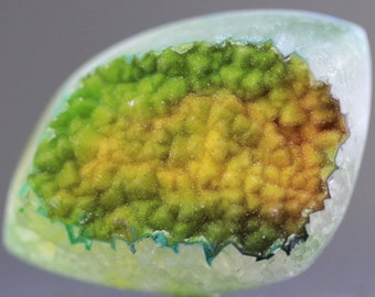 Green Golden Druzy Geode Cabochon – Sparkling Crystal Gemstone for Jewelry & Healing