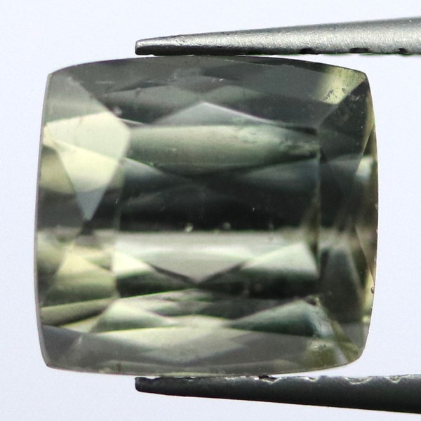 Green Tourmaline Fine Gemstone Untreated Gem from brazil Square Cut Facet Stone 6.4MM | 1.5 CARATS