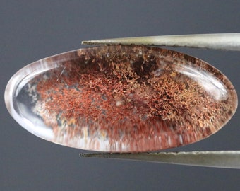 Cuarzo yodolita rojo / Cabujón ovalado de 5,5 ct / Piedra preciosa escénica / Cristal curativo para la paz interior
