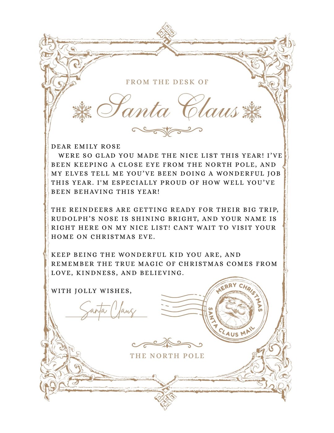 Personalized Santa Letter • Custom Holiday Keepsake (digital Option) - Etsy