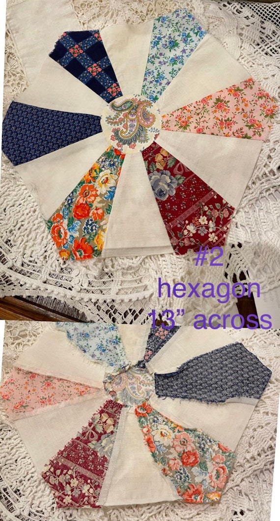 Vintage (ck) Quilt Blocks Hand Stitched/machine Stitched