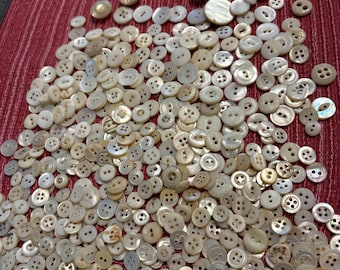 Mother Of Pearl WHITE Buttons Shell/Stone Shank/2 Hole/4 Hole Sewing Scrapbooking Crafts Journaling Misc Sizes Slow Stitch