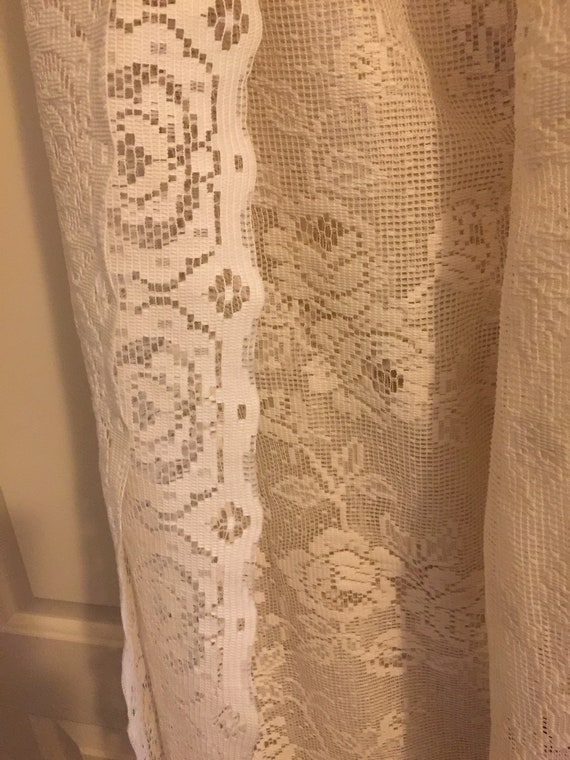 Louis Hornick And Company 1990 Off White Lace Curtain Panel Etsy