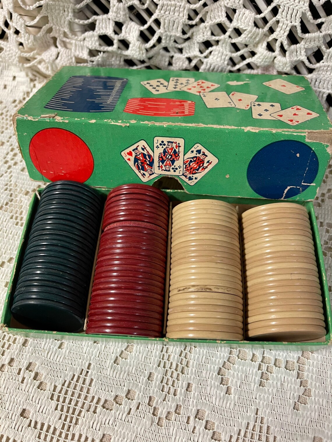 Vintage Anchor Poker Chips Plain Clay The U S Playing Card Co Etsy