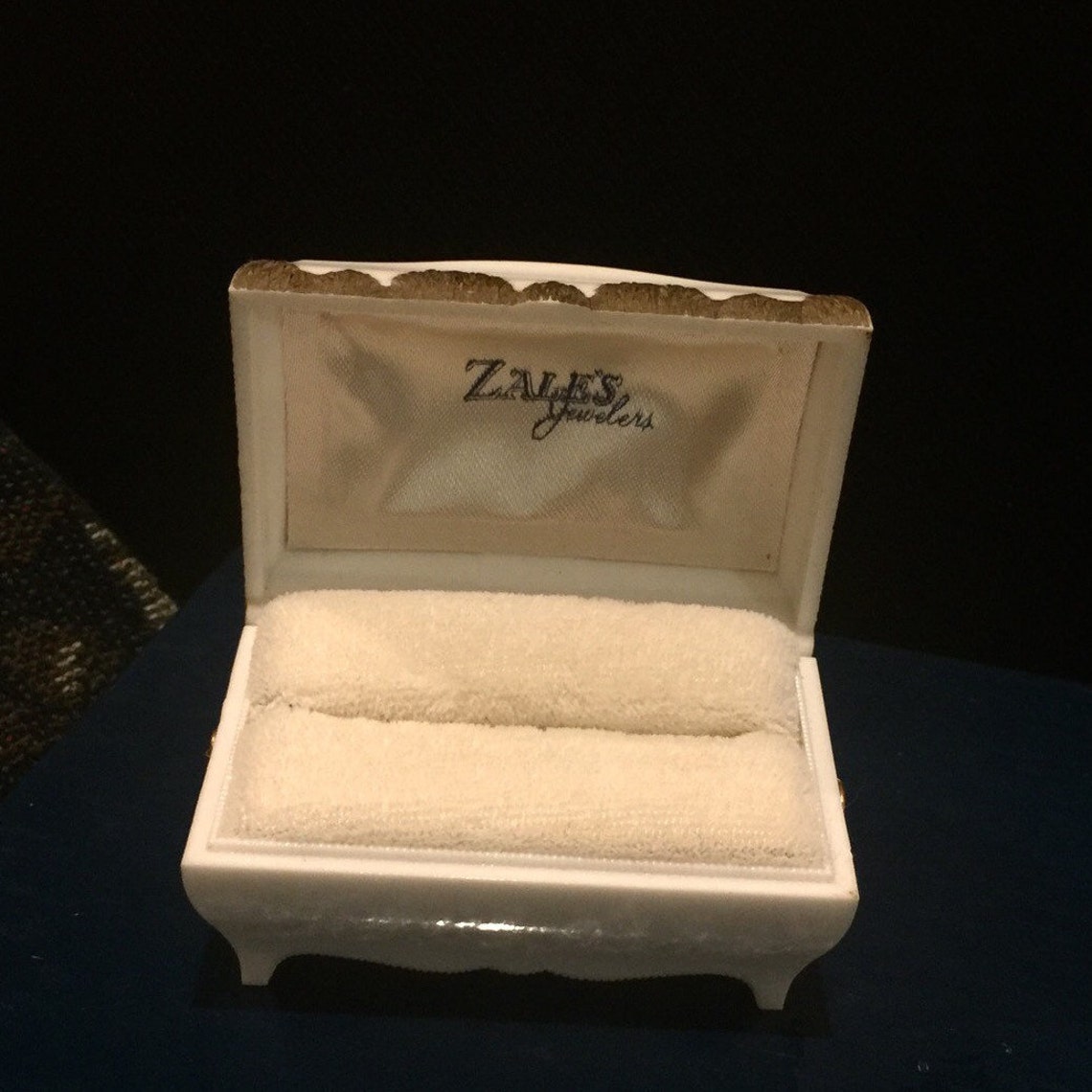 RING Box Casket Chest Zale's Vintage Footed Chest Double Etsy