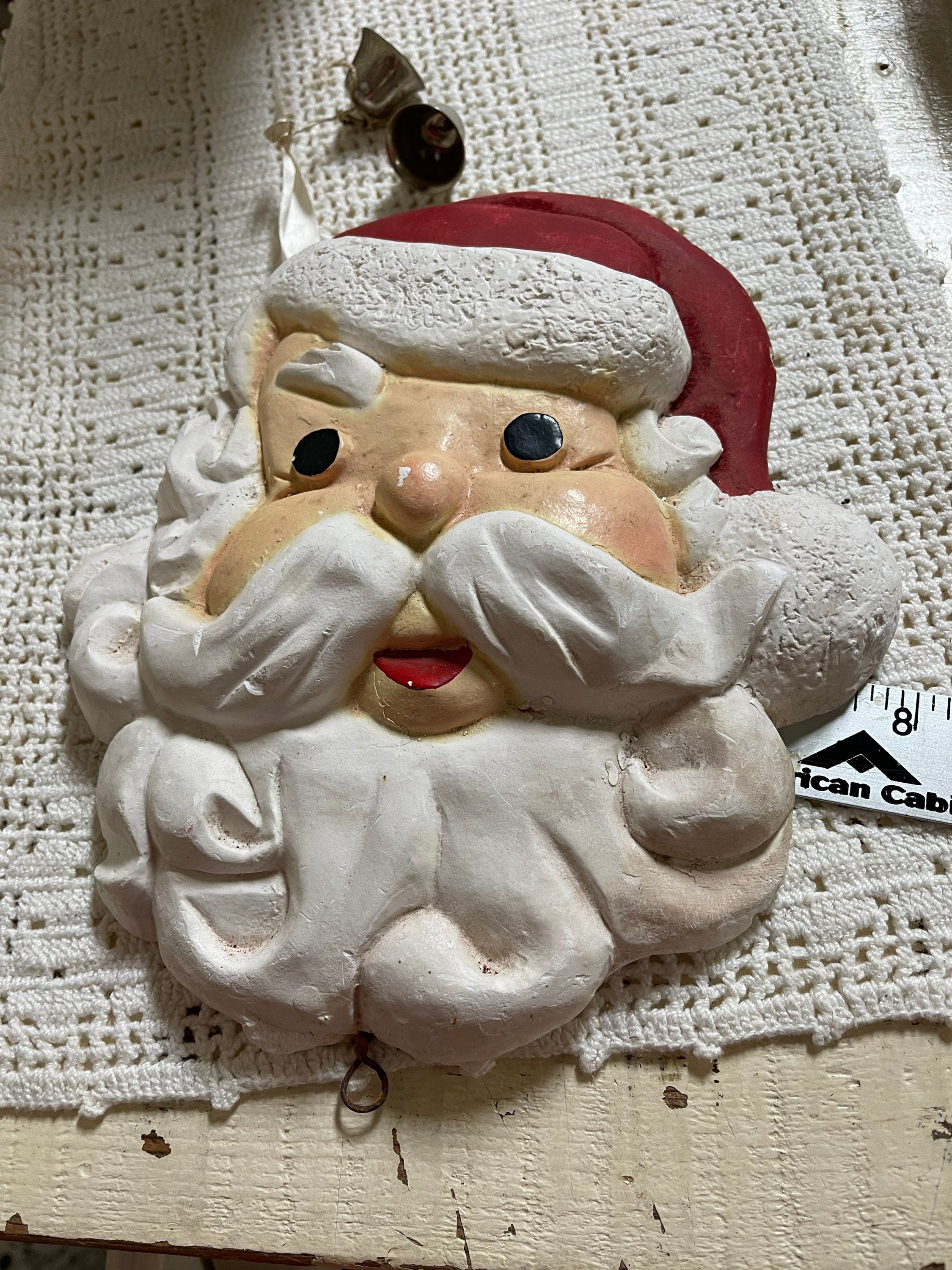 Bxgg Vintage Santa Face Wall Mount Chalk Ware/plaster Folk Art Etsy