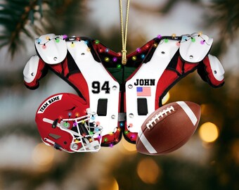 Personalisierte Fußball Ornament 2025: Schulterpolster & Helm