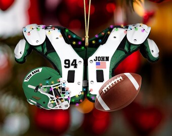 Personalisierte Fußball Ornament 2025: Schulterpolster & Helm