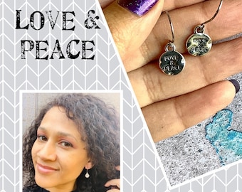 Love & Peace earrings, Peace and Love earrings