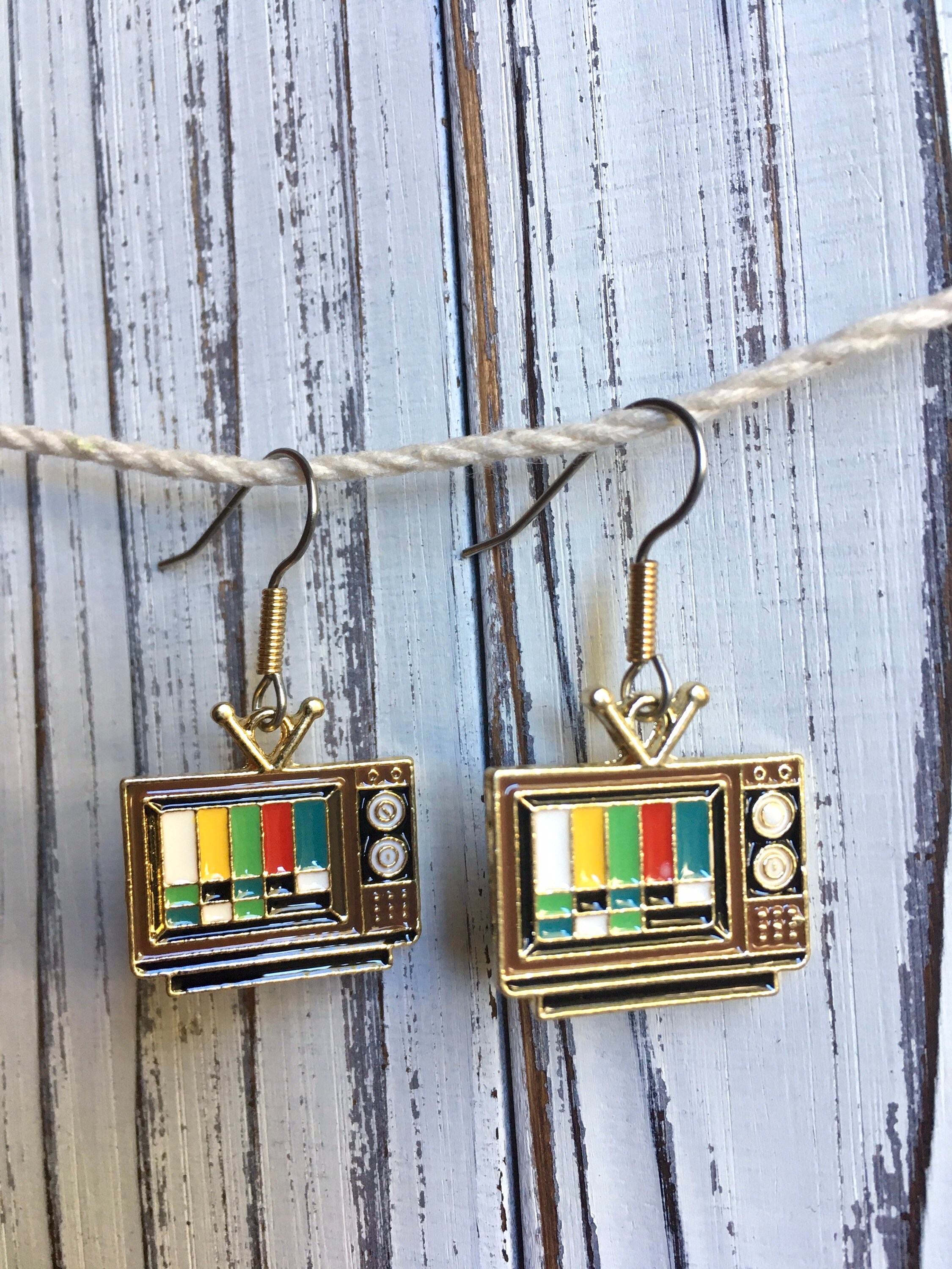 Retro Television Earrings TV Earrings Etsy UK