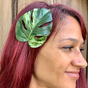 Monstera leaf hair clip, monstera barrette, houseplant barrette image 3