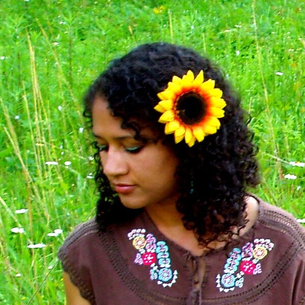 Large Sunflower hair clip