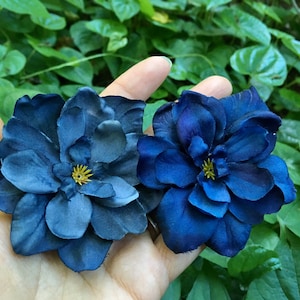 Perfect size blue hair flower, blue delphinum flower clip