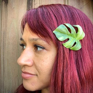 Monstera leaf hair clip, monstera barrette, houseplant barrette image 7