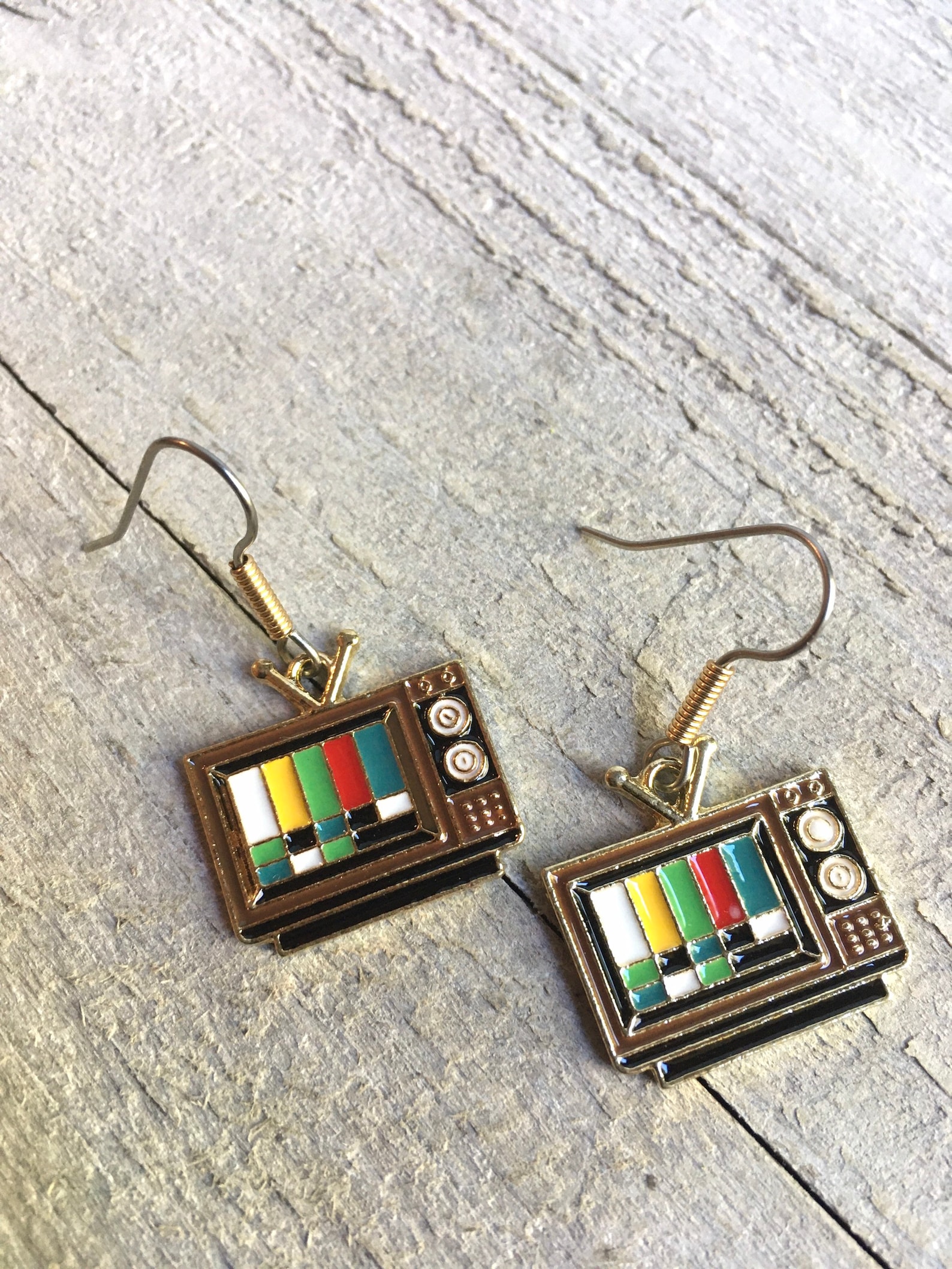 Retro Television Earrings TV Earrings Etsy UK