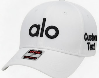 Custom Text Embroidery ALO Baseball Cap For Men Women, Letter Hip Hop Embroidery OTTO CAP 5 Panel Low Profile Baseball Cap