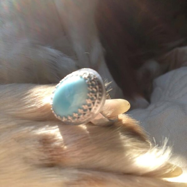 Caribbean Blue Larimar Ring