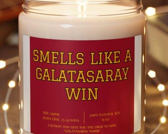 Smells Like a Galatasaray Win-kaars, Cim Bom-fancadeau, Turkse voetbalgeurkaars, 190 ml sojawascadeau voor Galatasaray-supporters