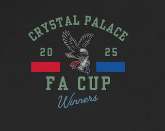 Camiseta del Crystal Palace, ganador de la FA Cup 2025, CPFC, divertida, de los Eagles, del sur de Londres, de manga corta, regalo para el Día del Padre.