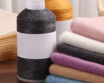 Hilo de cachemira de color sólido, material de hilo fino para tejer a mano (100 g), adecuado para tejer a crochet y tejer bufandas y suéteres.