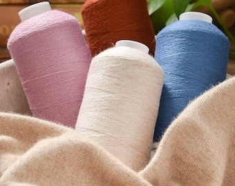 Solid color 100% cashmere yarn, hand DIY woven fine thread material 50g, suitable for crochet and needlework to make sweaters and scarves
