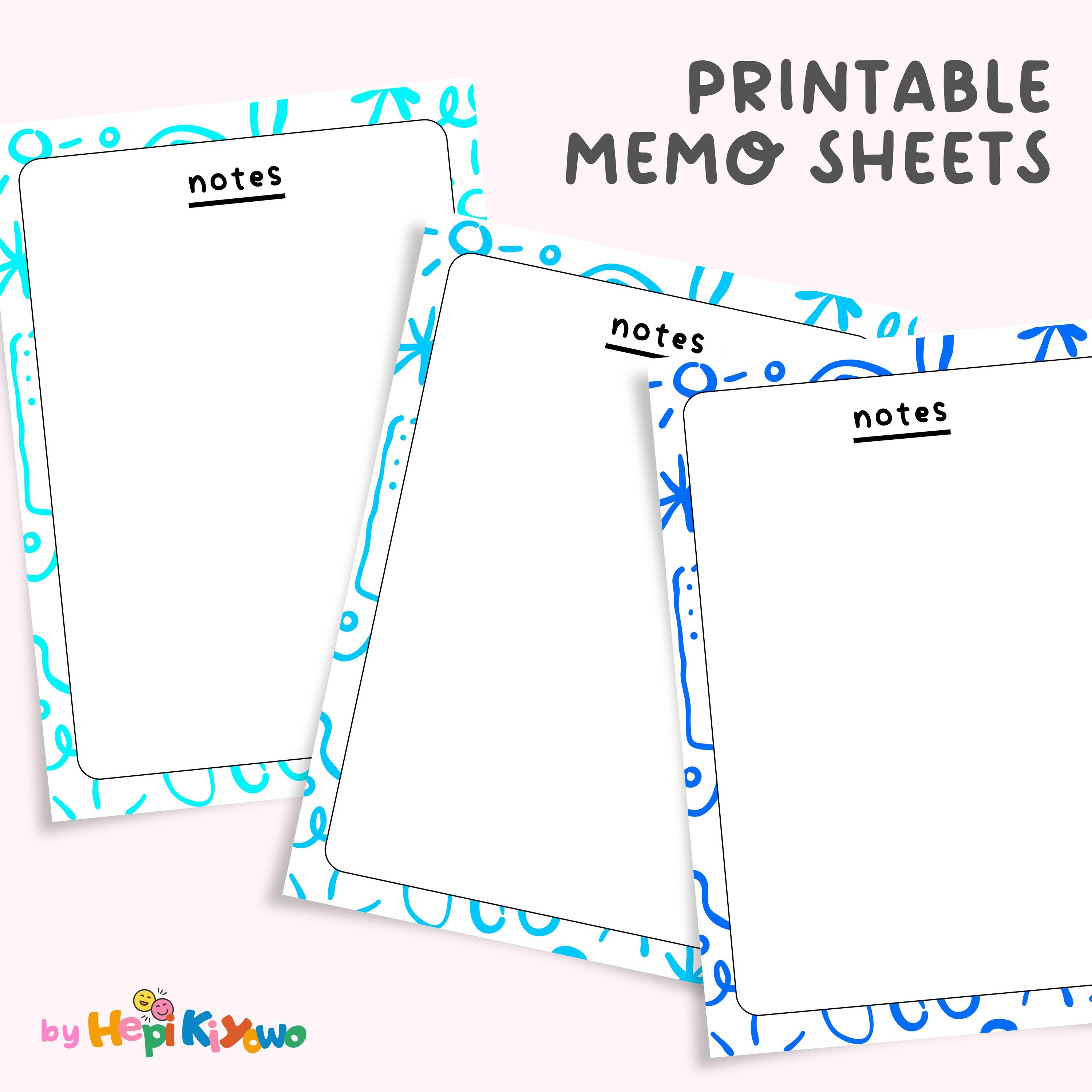 15 Colorful Abstract Doodle Memo Sheet Designs - Etsy