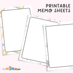 Printable Memo Sheets Bundle: School & Office Style (Digital Download)