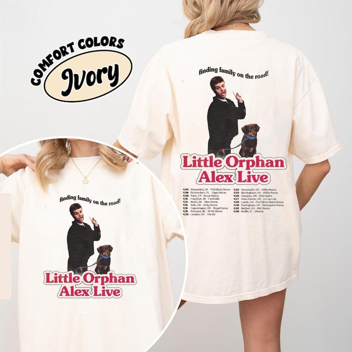 Discover Vintage Alex Warren shirt, Alex Warren 2026 Tour T-Shirt, Little Orphan Alex Live Tour 2026