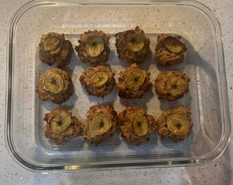 Banana and peanut butter dog biscuits