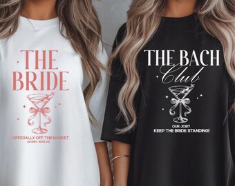 Bachelorette Party Shirts “The Bride” & “The Bach Party” – Martini Themed Comfort Colors 1717 Tshirts