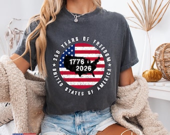 250 Years of Freedom USA T-Shirt | Comfort Colors Patriotic Tee