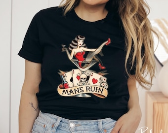 Man’s Ruin Pin-Up Tee • Jerry Sailor Tattoo Art, Rockabilly Style