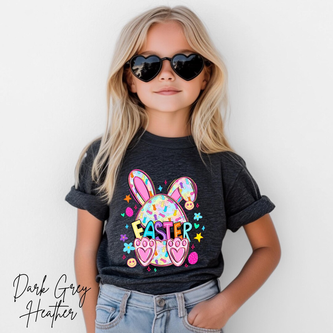 Kids Easter Shirt Bunny Egg Design | Gildan 3001 Youth & Toddler Tee ...