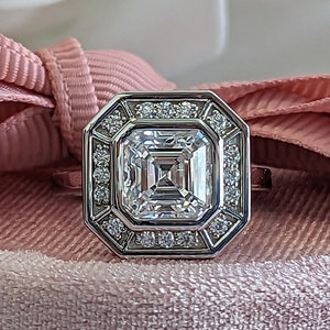 Pippa Middleton Inspired Moissanite Engagement Ring Asscher