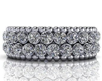 Cubic Zirconia Anniversary Band: Sterling Silver Eternity Ring