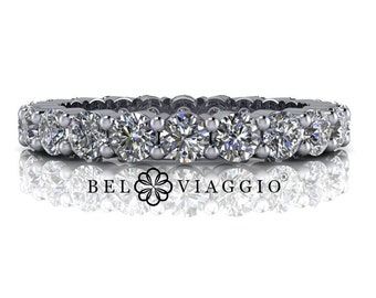 Moissanite Wedding Band, Eternity Band, Anniversary Ring 2.00 CTW Bel Viaggio Designs