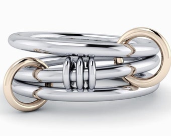 Connected Sterling Silver Stacking Rings - Trendy Fashion Jewelry