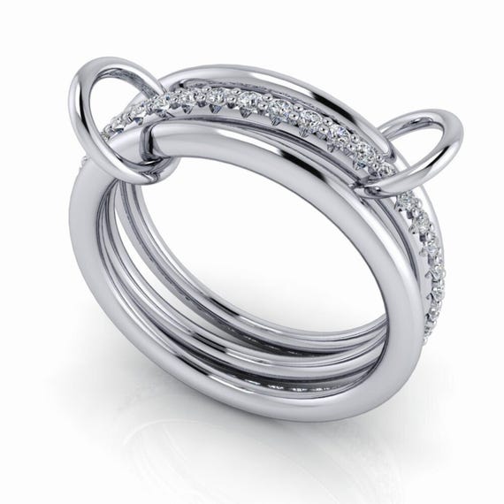 指輪・リング BLENDOFF Connected Ring Silver 925 925 Silver Connected Rings, Trendy Stacking Rings, Rings