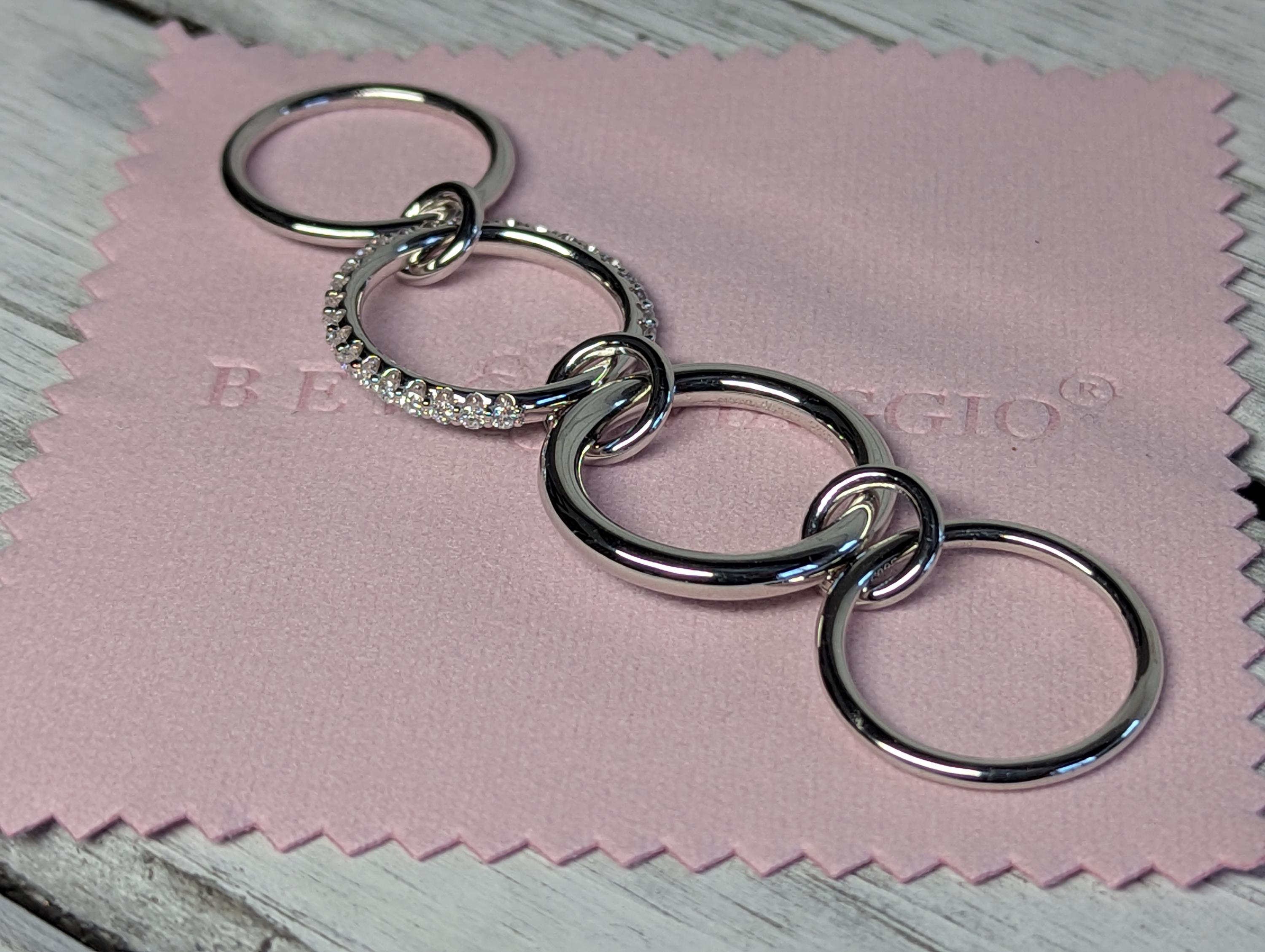 Connected Rings, Rings Joined Together, Solid Silver and Gold & Lab ...