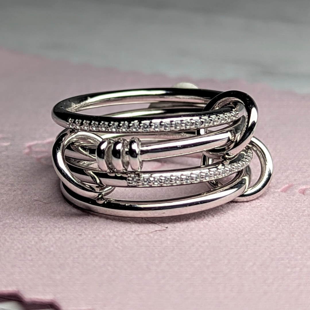 Two Tone Connected Rings, Multi-band, Rings Joined Together, Stacking ...
