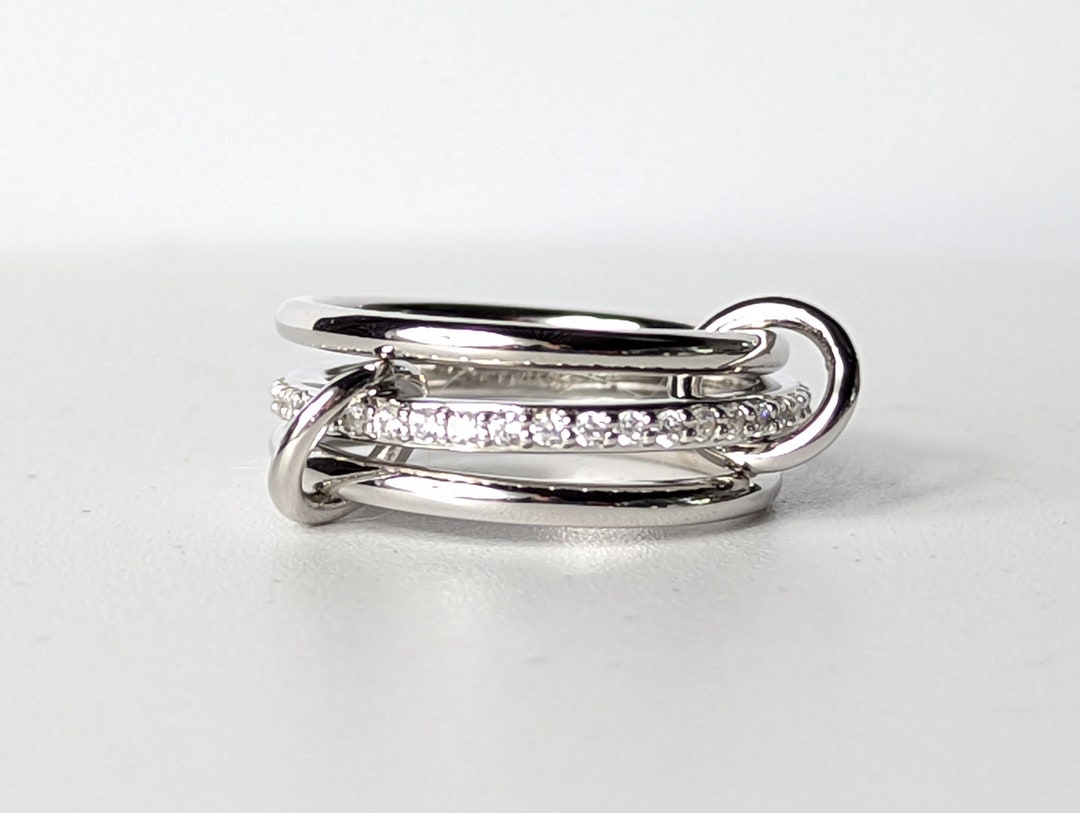 Gold Connected Rings Trendy Gold Stacking Rings-custom Ring - Etsy