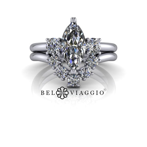 Moissanite Engagement Ring Marquise 