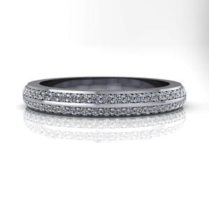 Alliance diamant, anneau d'anniversaire éternité, diamants cultivés en laboratoire, or massif ou platine