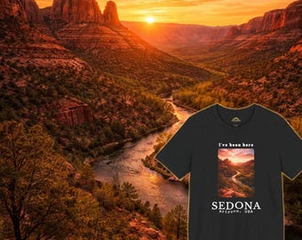 Camiseta de Sedona, Arizona, recuerdo de viaje de Red Rocks, ropa minimalista para senderismo.