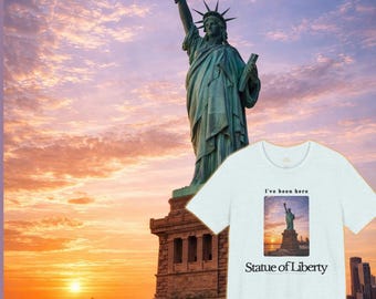 Camiseta de viaje de la Estatua de la Libertad en Nueva York, camiseta gráfica minimalista de la Isla de la Libertad.