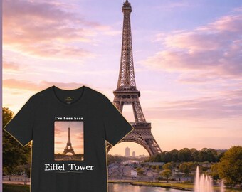 Camiseta de la Torre Eiffel de París, camiseta minimalista de recuerdo de viaje.