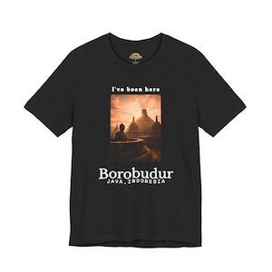 Borobudur Temple Indonesia Shirt | Zen Spiritual Java Silhouette Tee | Aesthetic Buddhist Temple Golden Hour | Ancient Heritage Gift