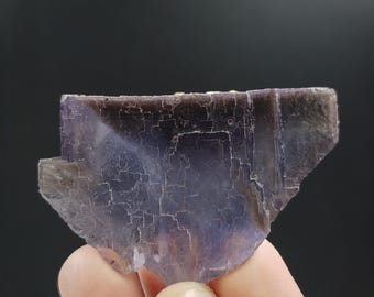 75g Natural UV Reactive Fluorescent Blue Purple Phantom Fluorite Crystal Mineral Specimen, From Balochistan Pakistan